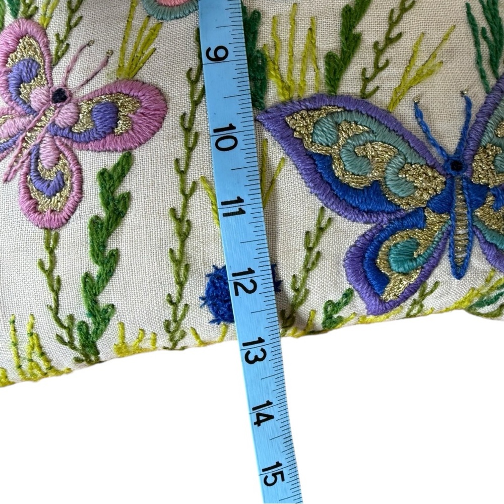 Embroidered Butterfly Throw Pillow‎ - Picture 8 of 8